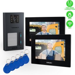 EVOLVEO DoorPhone AP2-2 drátový videotelefon pro dva byty s aplikací, černá