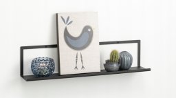 Gallerihylde i metal 7,5 x 45 cm sort