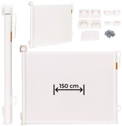Bramka barierka roleta 150 cm ochronna zabezpieczająca na schody i drzwi - beżowa ECOTOYS