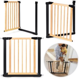 Bramka barierka zabezpieczająca 74-80 cm na schody i drzwi metal drewno