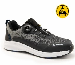 BBMI MILTON S1PS SR FO ESD - Półbuty przewiewna tkanina poliestrowa BOA podnosek kompozyt wkładka kevlar podeszwa olejoodporna antyelektrostatyczna antypoślizgowa METAL FREE 37