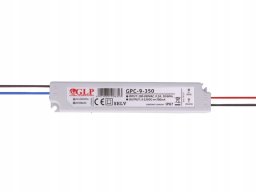 GPC-9-350: Driver prądowy 350mA/3-24V, CC, non-PFC, IP67 plastic