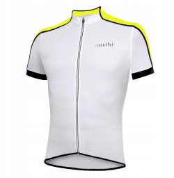 Koszulka rowerowa zeroRH+ Prime WHITE-ACID YELLOW - L