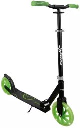 Muuwmi Lights Aluminium Scooter GLOW 215 mm (black/green, with luminous wheels and glow effect)