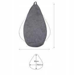 POKROWIEC NA PUFĘ PUF CZARNY 70x80cm