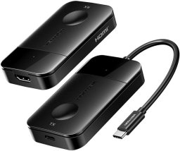Bezprzewodowy transmiter / odbiornik Vention USB-C do HDMI 0.15m (czarny)