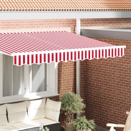 vidaXL Markiza balkonowa na ramę 2.5 m Czerwono-biała 2.3x0.2 m