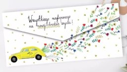 Koperta Ślub Żółte auto
