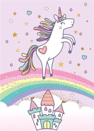 Karnet B8 mini Unicorn tęcza