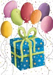 Karnet B8 mini Prezent z balonami
