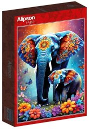 Puzzle 1000 Matczyna miłość - Słonie