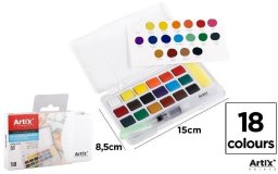 Farba akwarelowa z pędzlem wodnym 18 kolorów