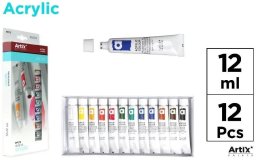 Farba tempera 12ml 12 kolorów