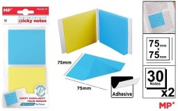 Karteczki samoprzylepne przezrocz 75x75mm 2x30szt