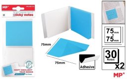 Karteczki samoprzylepne przezrocz 75x75mm 2x30szt