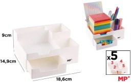 Organizer na biurko z szufladką biały