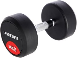 Hantla gumowana 14 kg UNDERFIT do ćwiczeń siłowych fitness