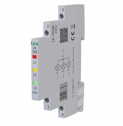 Lampka kontrolna zasilania F&F LK-703K slim 3x230V+N na szynę DIN