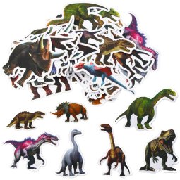 Zestaw Naklejek Dla Dzieci Z Dinozaurami 4-7cm 50szt LEAN TOYS