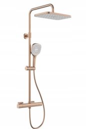 Zestaw prysznicowy KFA 5756-910-34 / KFA / MALAGA / DESZCZOWNIA Z BATERIĄ TERMOSTAT NATRYSKOWĄ ŚCIANNA, PVD BRUSHED ROSE GOLD /