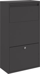 vidaXL Czarna skrzynka na paczki 44x22x82 cm stalowa