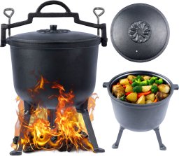 Kociołek myśliwski żeliwny garnek węgierski na ognisko grill 10l