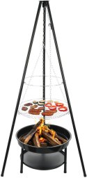 Palenisko trójnóg duży grill ogniskowy ogrodowy wiszący 2w1