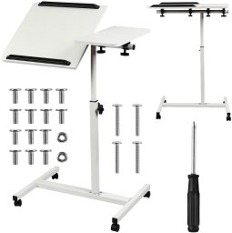 Mobilne  biurko/stand na laptop Maclean, białe, regulacja wysokośc 59-89cm, max. 30kg , MC-121 W