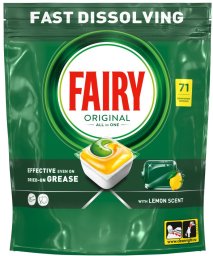 Fairy Original All in One indaplovių tabletės Lemon, 71 vnt