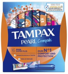 Tamponai Tampax Compak Pearl Super Plus, 16 vnt.