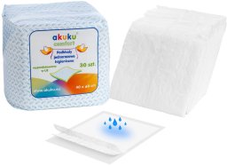 Vienkartiniai higieniniai paklotai AKUKU COMFORT, 30 vnt. 40 x 60 cm, A0377
