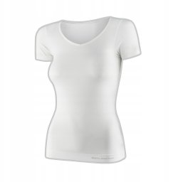 Brubeck SS1398W Koszulka damska z krótkim rękawem COMFORT MERINO kremowy XL