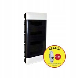 Rozdzielnica modułowa Legrand Practibox S 137379P podtynkowa 4x18 modułów IP40 drzwi przezroczyste do pełnych ścian + wyłącznik nadprądowy 1P B16 RX3 ( 4 szt.)
