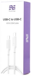 Kabel Encore Energy 2x USB-C przewód PD do ładowania i transferu danych 50cm biały 60W MD-60CC05W standard