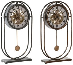 Stoln hodiny Home ESPRIT Czarny Złoty Vintage (2 Sztuk)