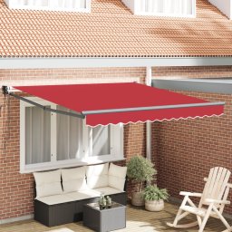 Czerwona automatyczna markiza chowana vidaXL 300x250 cm, Materiał wymienny do markizy vidaXL o wymiarach 3x2,5 m czerwona
