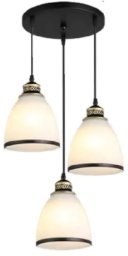 Lampa sufitowa szklana klosz metalowa wisząca AT11-3SZ-Black+White
