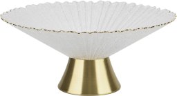 Patera szklana dekoracyjna ze złotą stopką 162398