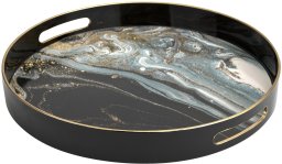 Taca dekoracyjna 37,5 cm czarno - złota Tulum 135948