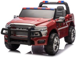 RAM 3500 Straż Pożarna  czerwony pojazd na akumulator 24V, 2x200W, pilot, LED, MP3 EDUKAMP