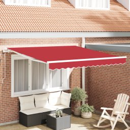 vidaXL Automatyczna chowana markiza czerwona 350x250 cm