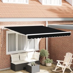 vidaXL Czarna automatyczna markiza chowana 350x250 cm