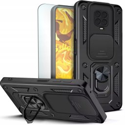 ETUI PANCERNE DO XIAOMI REDMI NOTE 9S / 9 PRO / PRO MAX CZARNE ARMOR  SZKŁO