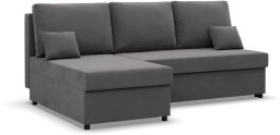 Narożnik z funkcją spania, Flow, 201x138x92 cm, odcienie szarości | TYLETEGOTU