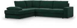 Duży narożnik, Momento, lewy, sztruks, 287x231x86 cm, butelkowa zieleń | TYLETEGOTU
