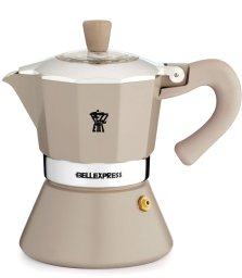 Kawiarka Pezzetti Bellexpress 6 filiżanek  beżowa elegancja w emalii