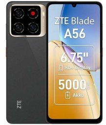 ZTE Blade A56 - 4G Smartphone - Dual-SIM - RAM 4 GB / Interner Speicher 64 GB - microSD slot - 6.75" - 1600 x 720 Pixel (90 Hz) - Triple-Kamera 13 MP, 0.08 MP, 0,08 MP - front camera 8 MP - Tiefschwarz