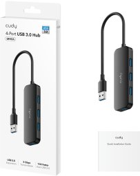 Cudy UH40A huby i koncentratory USB 3.2 Gen 1 (3.1 Gen 1) Type-A 5000 Mbit/s Czarny