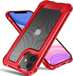 Etui pancerne SUPERO Carbon Armor do Apple iPhone 11 Pro Max, czerwone