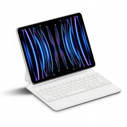 Etui magnetyczne z klawiaturą Bluetooth do iPad Air 6/5/4, iPad Pro 11 2022/2021/2020/2018, białe